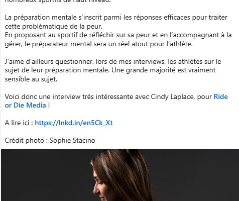 Cindy Laplace, preparateur mental Toulouse, interviewée par Ride or Die Media sur la peur chez les sportifs de sports extrêmes
