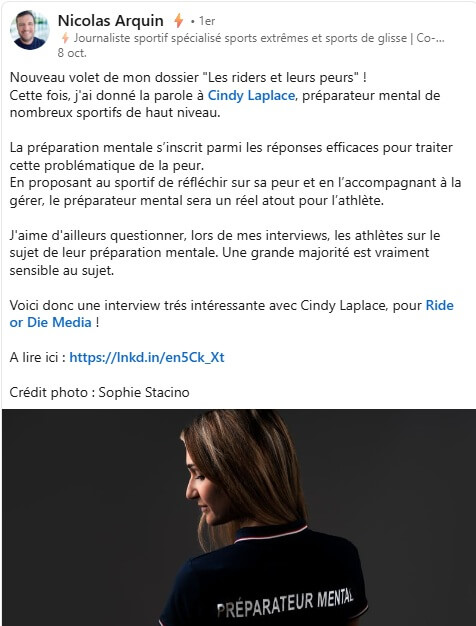 Cindy Laplace, preparateur mental Toulouse, interviewée par Ride or Die Media sur la peur chez les sportifs de sports extrêmes